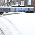 Ambulance car in the snow