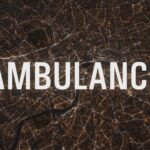 Ambulance documentary opening titles show the word Ambulance over a night aerial shot of central london